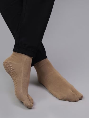 Image of Mint & Oak Unisex Two-Toe Grip Socks Anti-Slip Socks for Yoga, Pilates, Home & Elderly Use | Non-Skid Sole for Fall Prevention | Breathable & Stretch Fit
