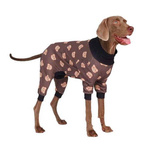 Spark Paws Hundepyjama, ultraweich und 4-Wege-Stretch, Erholungsanzug nach Operation, Schlafanzug Onesie für Kleine, Mittlere und Große Hunde - Bear Black - XL