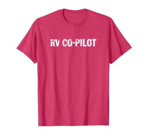 RV Co-Pilot - Retro Vintage Camper Design T-Shirt, Men, Red Heather, Small