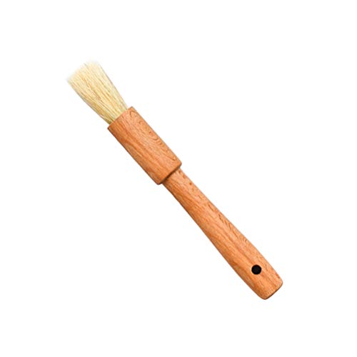 BESTONZON Pincel de pastelaria com pincel de cerdas de javali, alça de madeira Basting BBQ Escova de
