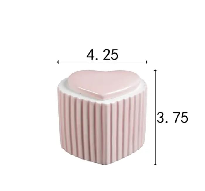 Candela a forma di cuore in ceramica, 15,9 cm, nuvola di vaniglia, 411 g