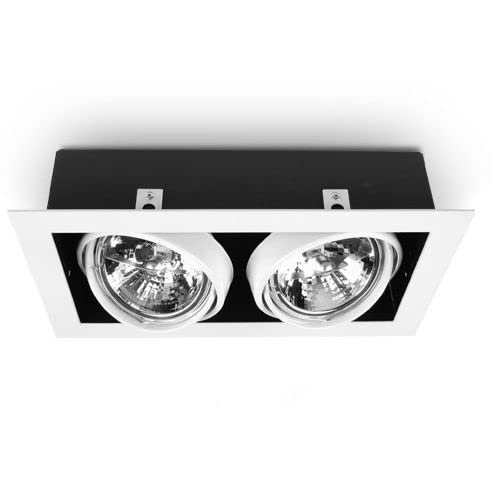 LED AR111 ES111 – Lámpara de techo Foco, LED Downlight Iluminación, rectangular Foco + (Casquillo GU10