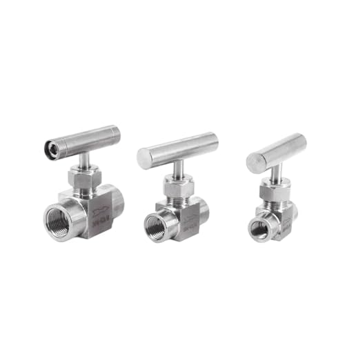 Vanne à pointeau contrôle débit eau gazole 3/8 NPT femelle inox 304 droite - 3