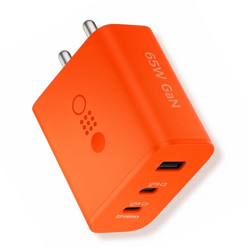 Image of CMF Original 65W GaN Trio Fast Charger Adapter | 3-Port USB-C & USB-A Wall Charging Adaptor | Compatible with CMF Phone 1 /2 /2 Pro /2A /3 & Galaxy S25 Ultra- Orange