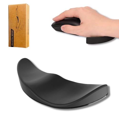 Image of Crysendo Ergonomic Right Hand Wrist Pad For Mouse & Keyboard| Skin-Friendly Smooth Movement Palm Support For Home /Office /Gaming| RSI & Carpal Tunnel Syndrome Wrist Pain Relieving Mouse Hand Rest-Black