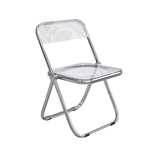Silla de comedor plegable transparente para dormitorio y hogar, taburete trasero simple, silla transparente para mesa de comedor, diseño moderno que ahorra espacio, ideal para espacios pequeños
