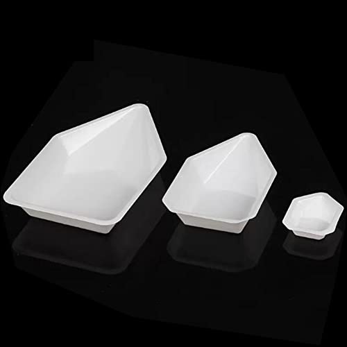 15 pieces weigh boats boat-shaped pour boats weighing boats 10ml 70ml 150ml plastic scale trays plastic weigh dishes lab dish container lab weighing dishes for weighing mixingwhite 3 size