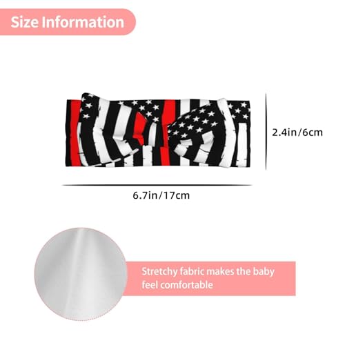 Firefighters Usa Flag Baby Girl Bows Headbands Baby Girls Newborn Headbands Infant Toddlers 0-6 Months3