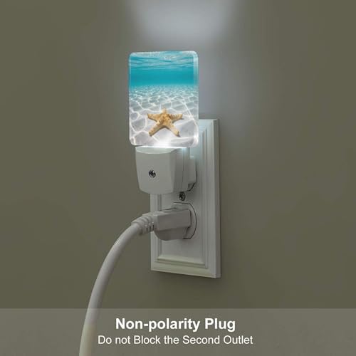 Image of Futterya Plug-in LED Night Light, Underwater Scene Starfish Set of 2 Dusk-to-Dawn Auto Sensor Decor Lamp