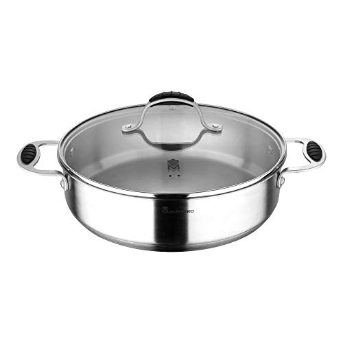 Olla 28X7.5Cm 4,5L Acero Inoxidable Inducción C/Tapa Foodies En Oferta Masterpro Olla 28X7,5 Cm Con Capacidad De 4,5L En Acero Inoxidable Bergner Colección Foodies