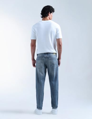 Image of Flying Machine Men's Relaxed Tapered Fit Jeans| Solid | Mid Rise | Stretchable | Jeans for Man