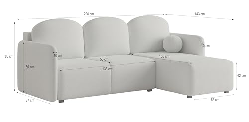 Masseno Ecksofa SUVINO Q mit Schlaffunktion L-Form, Sofa mit Bettkasten, Wohnzimmersofa, Couch, Soffa, Bettsofa, Couchgarnitur- Orange, Quelle 17 – Bild 4