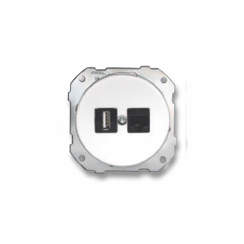 Prise RJ45 + USB DO 34 porcelaine blanche