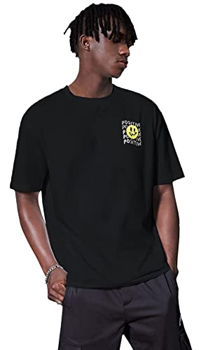 Image of DENIMHOLIC Oversized Drop Shoulder T-Shirt for Men - Baggy Printed Tshirt