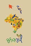 Brazil Notebook with Brazil Map: Brasil Pride Journal 100 pages Lined