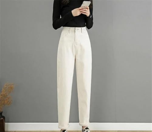 Womens Korean Style High Waisted Jeans Slimming Soft Denim Summer Loose Fit Straight Leg Petite Jeans4