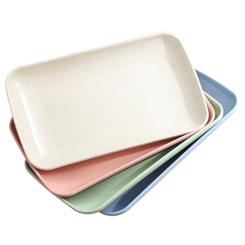 Set 4 platos rectangulares para sushi, fibra de trigo miniatura 1