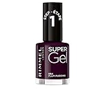 Rimmel Super Gel, 64 Plum Pudding, Long-Lasting Nail Polish, Glazed Finish, Easy Application, Gel-like Manicure, Chip Resistant, Clean Formula, 12ml
