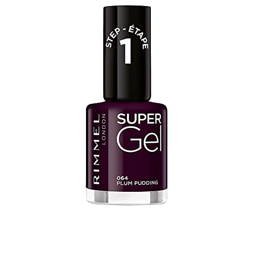 Rimmel London Super Gel Nail Polish At-Home Gel Manicure, Plum Pudding, Purple Shades -12ml