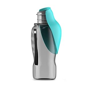 Kalimdor Dog Water Bottle, Leak Proof Portable Puppy Water Dispenser with Drinking Feeder for Pets Outdoor Walking, Hiking, Travel, Food Grade Plastic (27oz Blue)