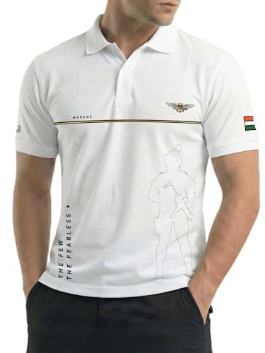 Image of Deployed Marcos Agent Cotton T-Shirt | Half Sleeve | Regular Fit | Zero Shrinkage | Polo Neck | Brown