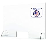 NapTags Clear Acrylic Sneeze Guard Shield for Counter and Desk, Business and Customer Safety (36' x 22')