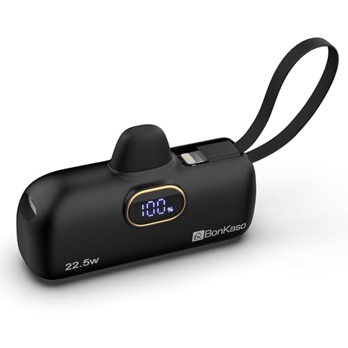 BonKaso 5000mAh Mini Power Bank 22.5W PD Fast Charging, USB-C Typ...