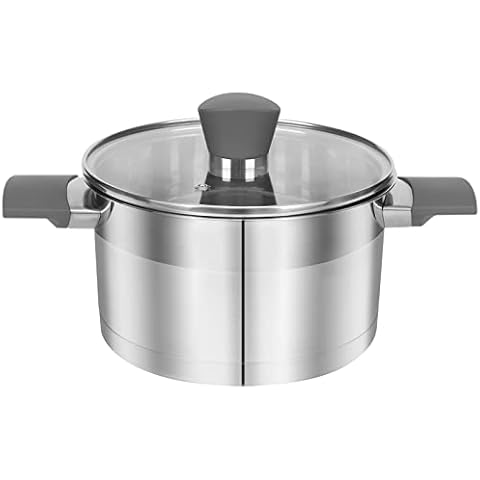 Stainless Steel Dishwasher Safe Stockpot with Lid / Cookware, 2.8-Quart, All Stove Compatible Cookware, Easy to Clean Cover