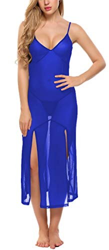 Image of Xs and Os Women's Polyester & Spandex Plain Maxi Nightgown