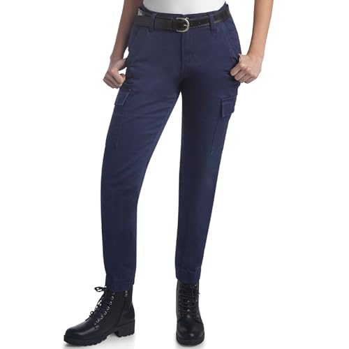 Image of Dickies Womens High Rise Cotton Twill Cargo Joggers Elastic Ankle