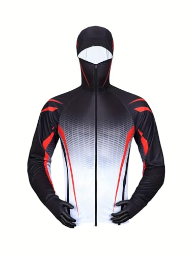 Chaqueta deportiva con capucha para hombre, cortavientos con cremallera completa, con agujeros para el pulgar, elegante diseño degradado