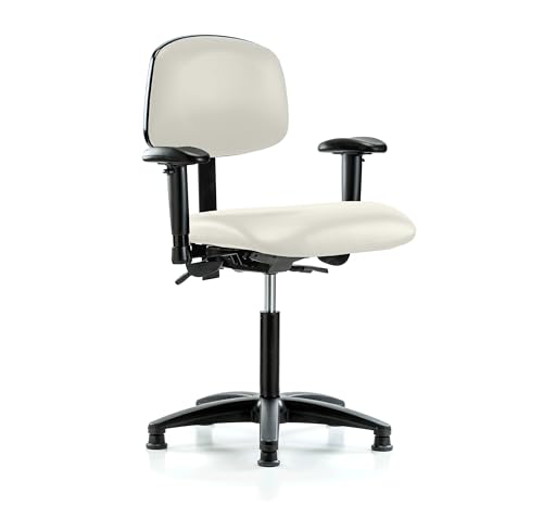 Image of Perch Task Chair with Glides, Medium Bench Height 20 inch-27 inch, Off-White Vinyl