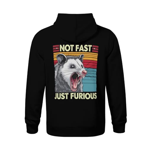 Kids Not Fast Just Furious Funny Angry Opossum Boys Girls Lightweight Kangaroo Pocket Fleece Hoodies3