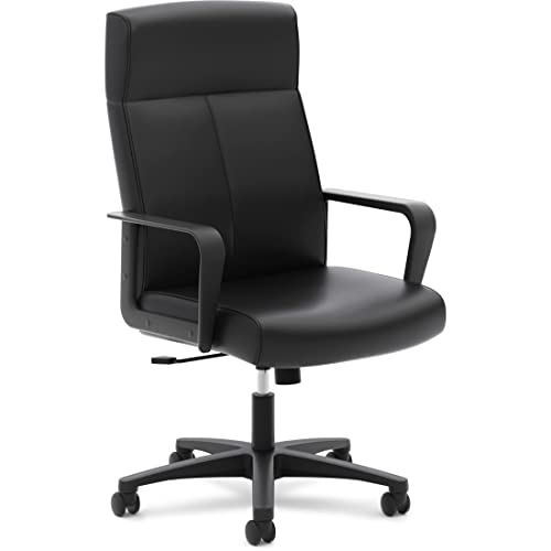 Hon Validate Leather Executive Chair - High Back Armed Office Chair For Computer Desk, Black (Hvl604) #TOP22