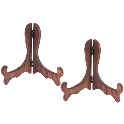 SHINEOFI Supporto per Piatti in Legno da 2 Pezzi Cavalletto Espositivo Decorativo per Foto e Quadri Supporto per Esposizione da Tavolo per Casa Ufficio e Matrimoni