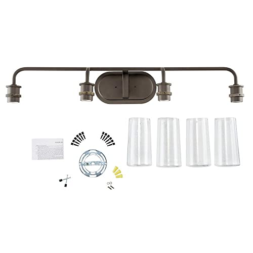 Image of KICHLER Braelyn 44 inch 4 Light Vanity Light with Clear Seeded Glass Chrome