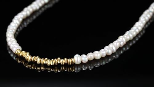 Collier perles d'eau douce anti-allergie en argent S925 de style chic
