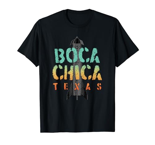 Boca Chica Texas Starship Cool Retro T-Shirt