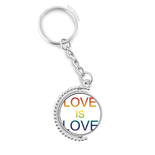 Bandera del Arco Iris LGBT Amor es Amor llavero giratorio para celebrar el orgullo cada día