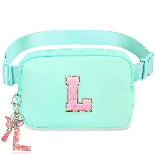 Image of Gifts Girls Teens Kids - Birthday Gifts for Women, Personalized Gifts for Mom Freind Sister Teacher, Graduation GiftsInitial Crossbody Bag Belt Bag for Women Mint Green L