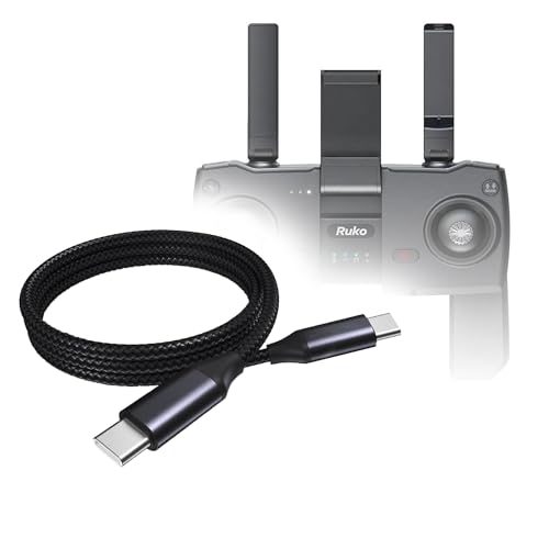 Cable tipo C de 100W para mando Ruko F11PRO con carga ultrarrápida Power Delivery y nylon trenzado