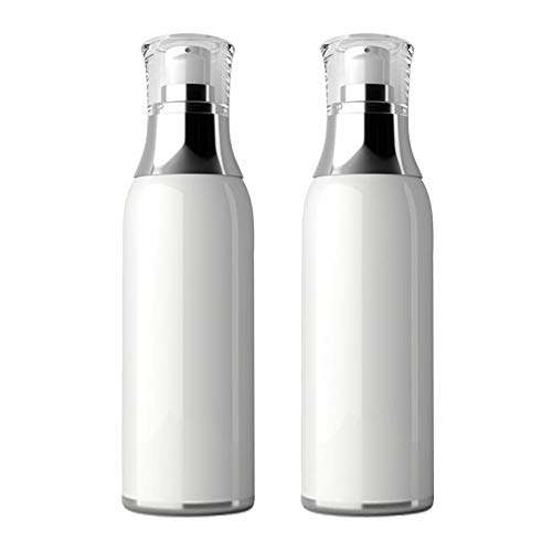 Flacon acrylique sans air pour lotion de maquillage, lot de 2 flacons blancs émulsion visage 4 oz