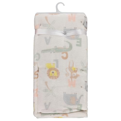 Image of 2-Ply Infant Blanket - Soft Fleece with Polyfill for Extra Fluffiness - Cozy and Warm Baby Blanket for Boys and Girls, 30x40 Inches - Dinosaur, Butterfly, Alphabet, Elephant, Bear Prints