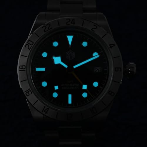 San Martin Mens Watch - SN054GE 39mm BB Automatic Dive Watch NH34 GMT Watches for Men Sapphire AR Coating 10Bar Waterproof