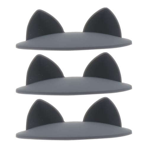 HINTRMENT Tapa de Silicona para Taza Gris 3 Piezas, a Prueba de Fugas, Material Alimentario, Reutilizable, Antipolvo, Cubierta Creativa para Hogar y Oficina