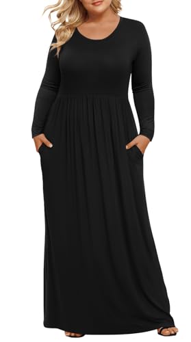 LONGYUAN Women's Plus Size Maxi Dresses for Curvy Women Casual Long Dress XL-6XL
