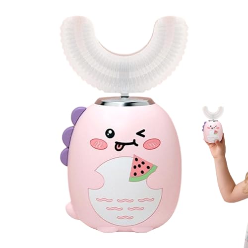 Cepillo de dientes en U para niños, 3 modos con temporizador, cepillo de dientes eléctrico ultrasónico en forma de U, para niños y niñas, cuidado diario, prevención de caries, fomenta los hábitos de