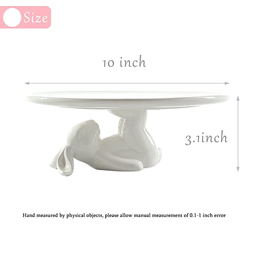Bunny Rabbit Ceramic Plate,Dishes For Dessert Food Server Tray,Cute Cake Stand, Tableware Crafts Gift For Kitchenware Lovers,Wedding,Mother's Day Easter Day #TOP2