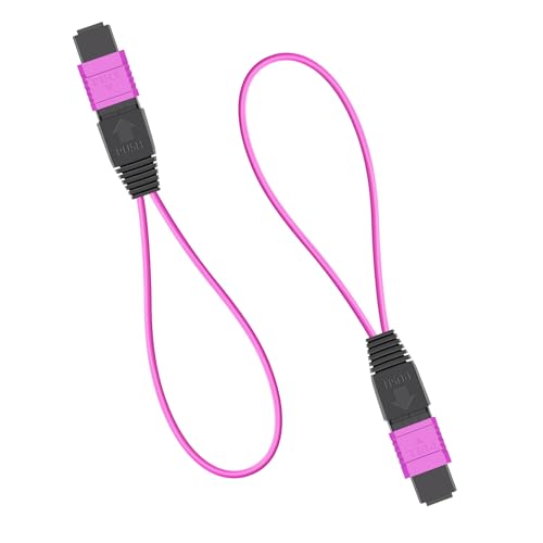 Image of 2pack MPO 16-Core OM4 Multimode Fiber Loopback, Pull Ring Design for 10Gb /40Gb /100Gb Network Testing, Data Center & Telecom Maintenance