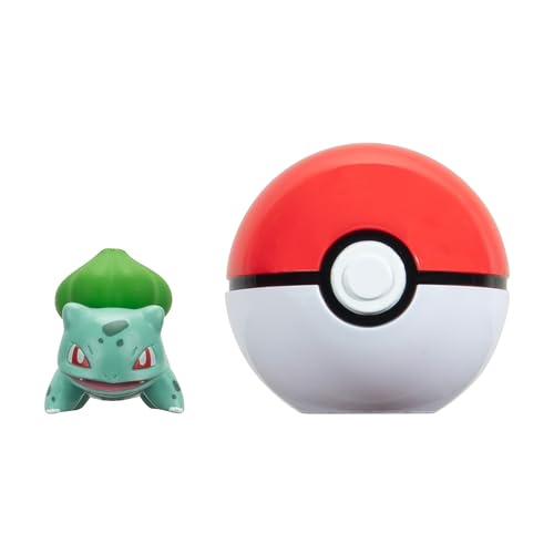 Pokémon Bulbizarre et Poké Ball Clip ‘N’ Go - Comprend Une Figurine de Combat de 5 cm et Un Accessoire Poké Ball.